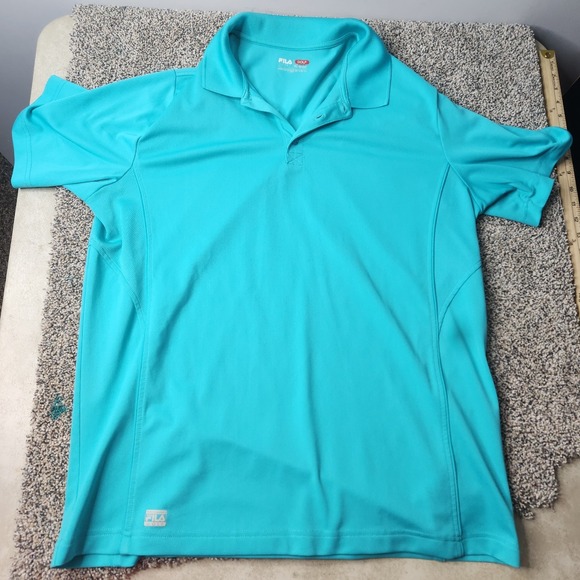 Fila Other - Fila Sport Golf Polo Shirt‎ Mens XL Teal Short Sleeve Athletic Mesh Under Arm